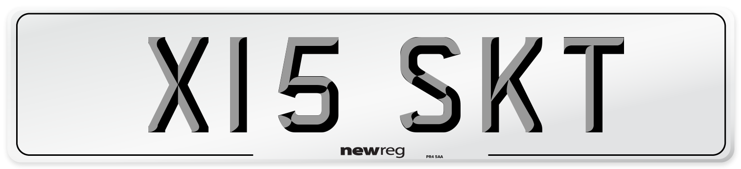 X15 SKT Number Plate from New Reg